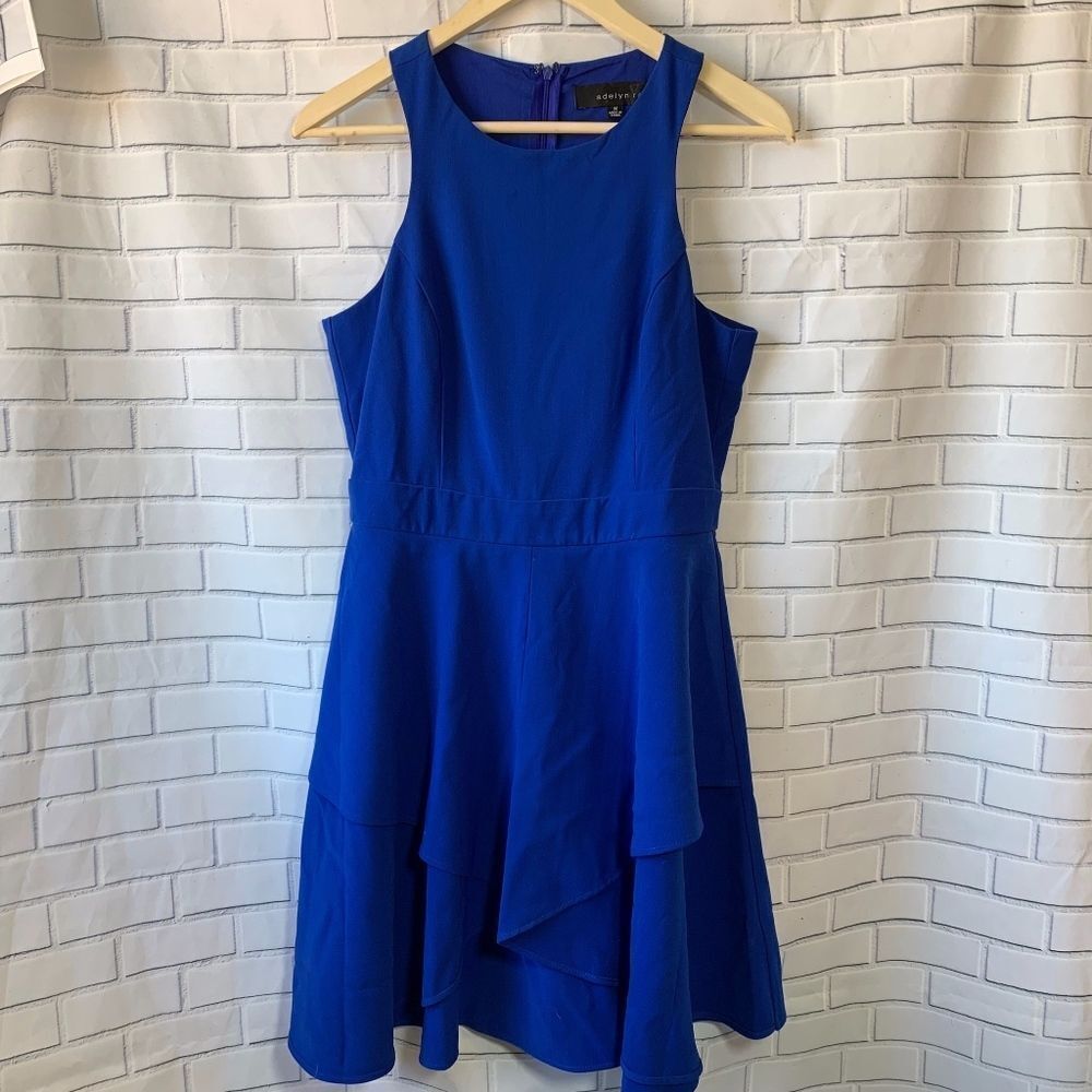 Adelyn Rae Royal Blue Front Pleat Dress Size M